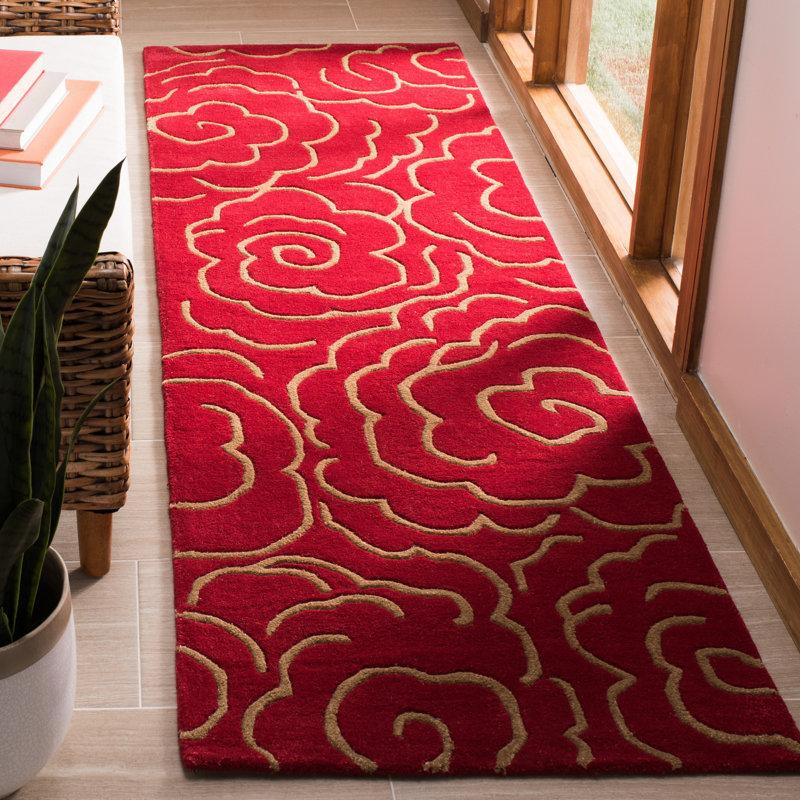 Soho Hand Tufted Wool And Viscose Floral Rug, Runner 2'6" x 6'