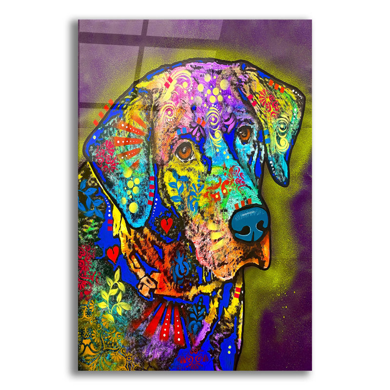 «A Thoughtful Lab» par Dean Russo, H 24 po x l 16 po x P 0,2 po