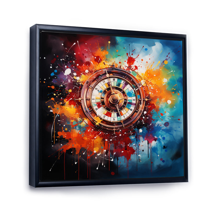 «Casino Royale Roulette V» - impression, H 16 po x l 16 po x P 1 po, Cadre flottant noir