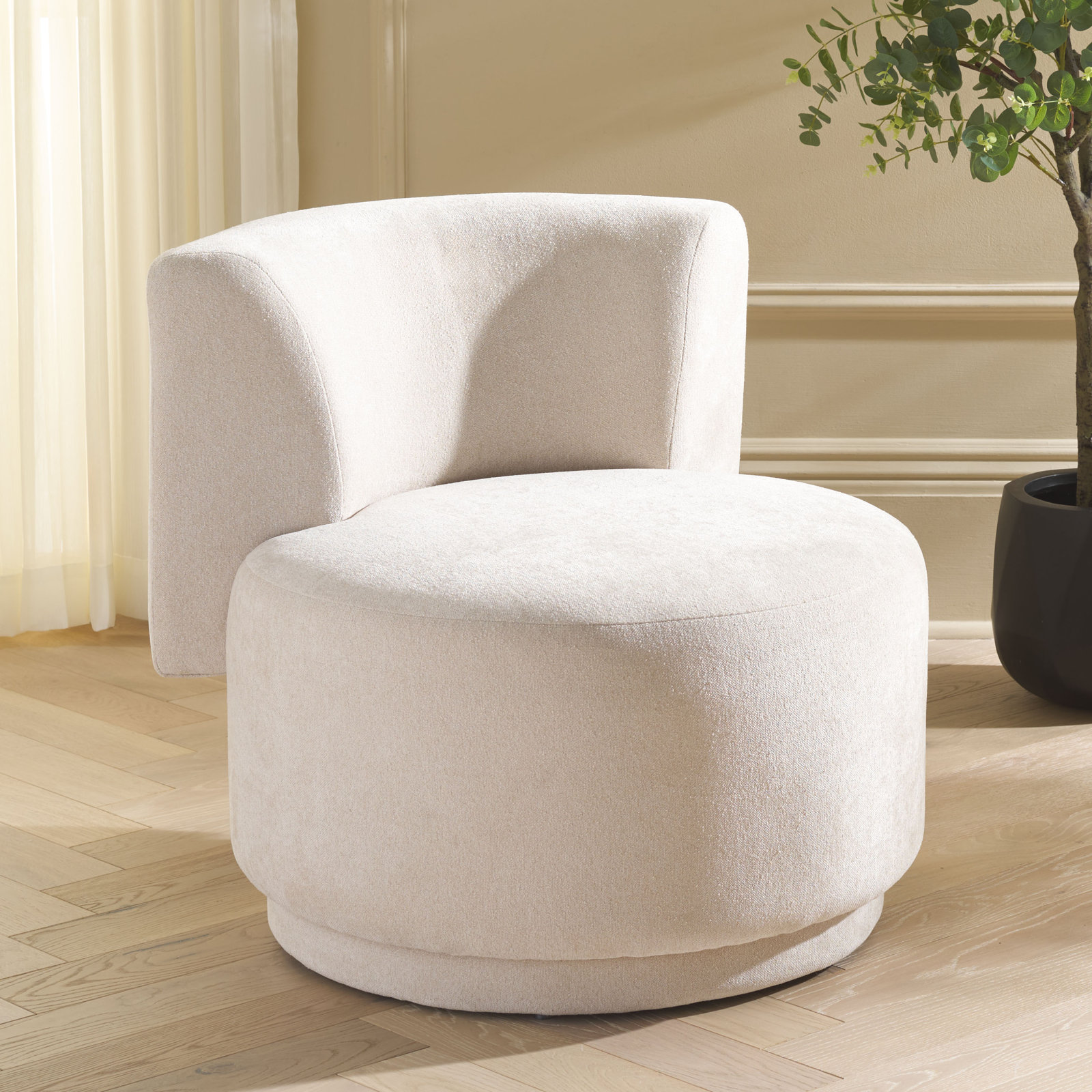 Tatjana Accent Chair, Beige Linen