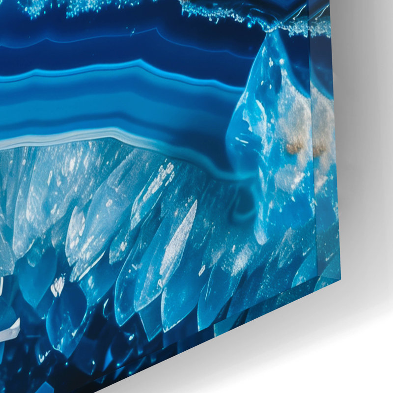  «Blue Crystal» par Svetlana Aleynikova, art mural en verre acrylique, 36 po x 24 po, H 12 po x l 16 po x P 0,13 po