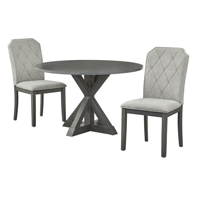 Gadbois Pedestal Dining Set, 3 Piece Dining Set