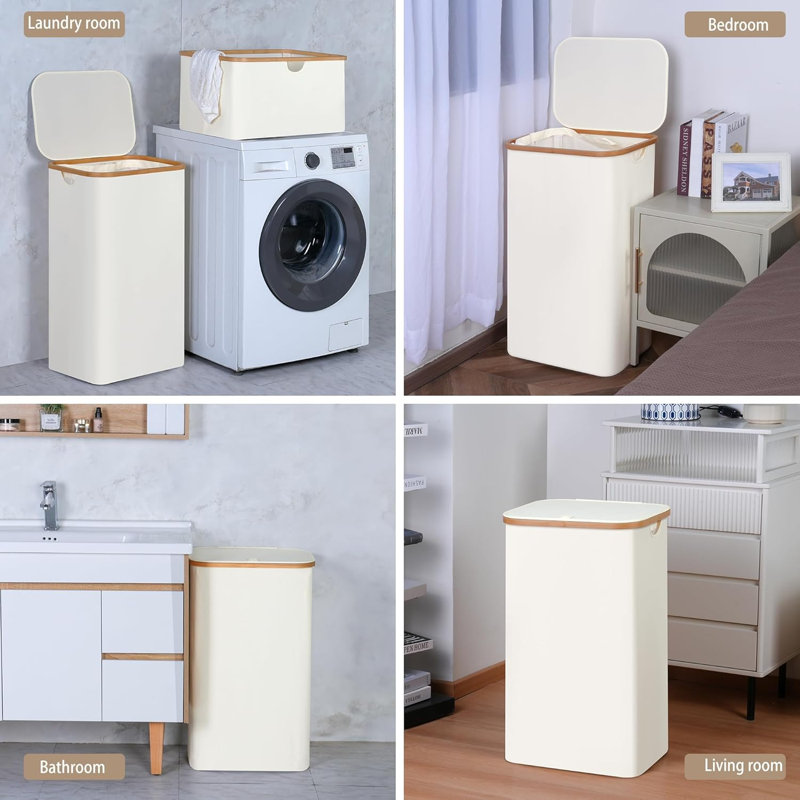 Laundry Hamper With Lid, 110L Large Laundry Hamper With Handle And Lid, Collapsible Clothes Basket Organizer With Removable Inner Bag For Clothes Toys Towels