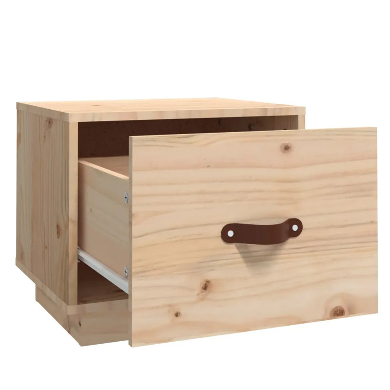 40cm W Solid Wood Bedside Table, Individual, Brown