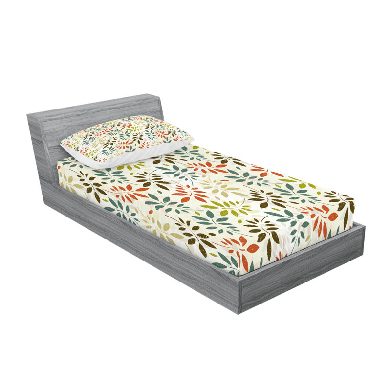 Multicolore drap-housse et coussin décoratif Ambesonne, Ensemble de draps pour lit simple très long + 3 p