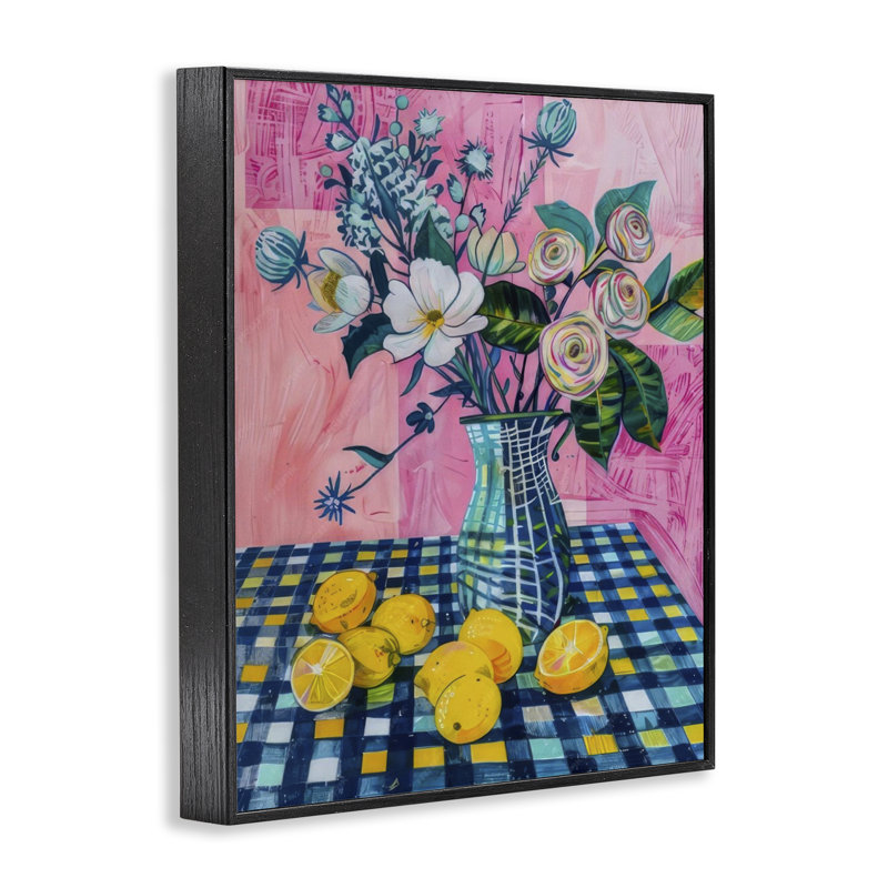  Summer Table Bouquet Black Framed Giclee Art by LSR Design Studio, H 14 po x l 11 po, Giclée encadrée noir minuit
