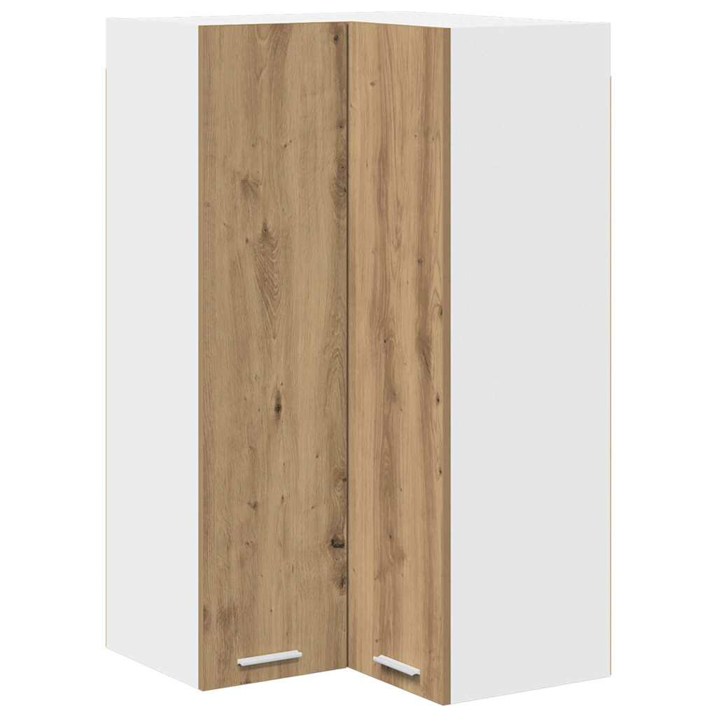 Vidaxl Hanging Cabinet Riga Artisan Oak And White 57 X 57 X 100 Cm