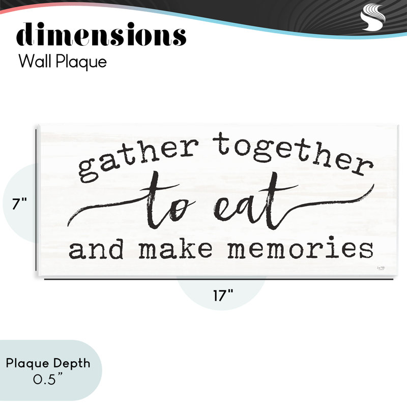 Plaque murale Gather Together Eat & Memories, design par Lux + Me Designs