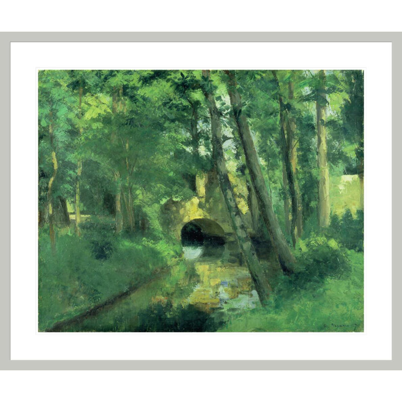 «The Little Bridge Pontoise» par Camille Pissarro, impression giclée sur cadre, 33.5" H x 39.8" W