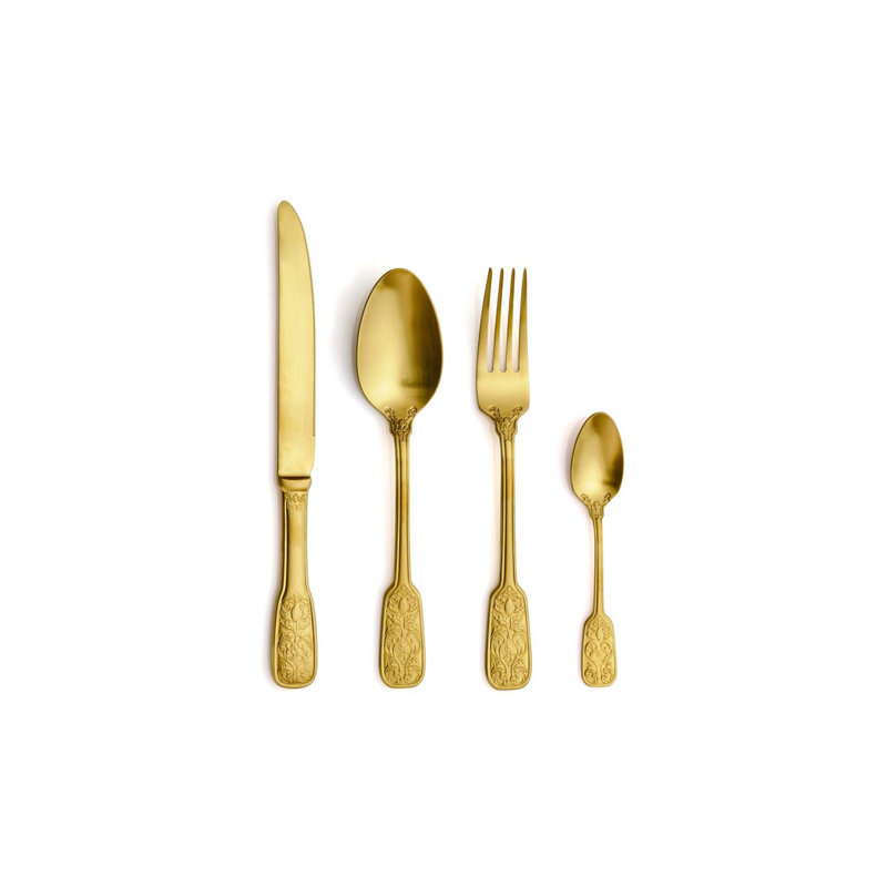 Mercer41 Easterwood 24 Piece Stainless Steel Cutlery Set , Service for 6, Gold