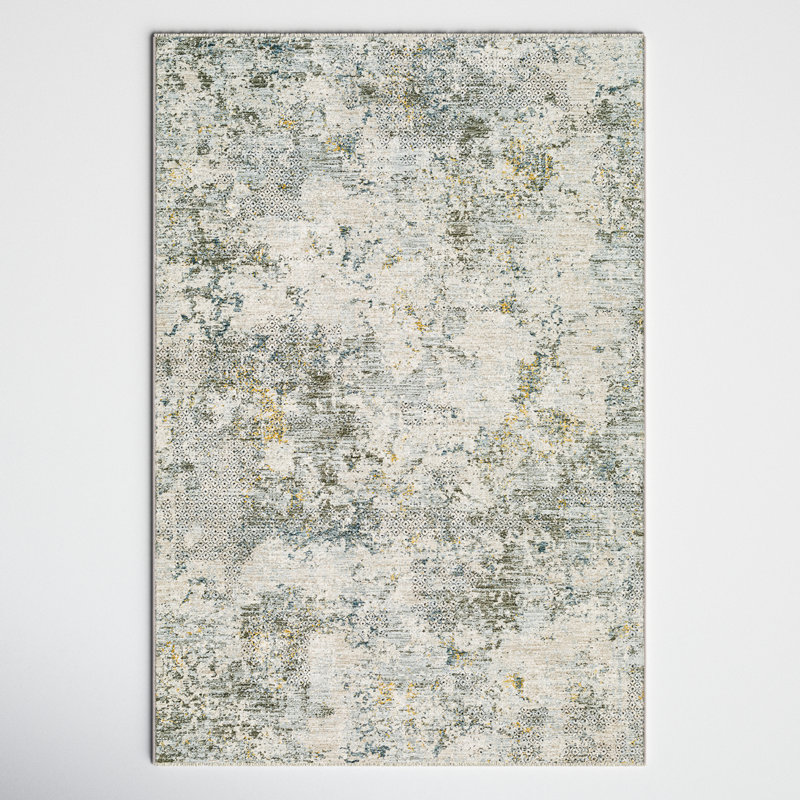 Chloe Abstract Dusty Sage Area Rug, Rectangle 7'10" x 10'3"