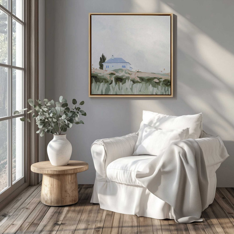«Quiet Home Escape II», reproduction sur toile, Cadre flottant en chrome poli, H 24,75 po x l 24,75 po x P 1,75 po