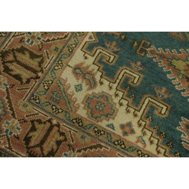 Tapis traditionnel indien en laine à motif géométrique 6 x 9