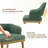 Modern Upholstered Dining Accent Chair with Wooden Legs-462437494-462437495