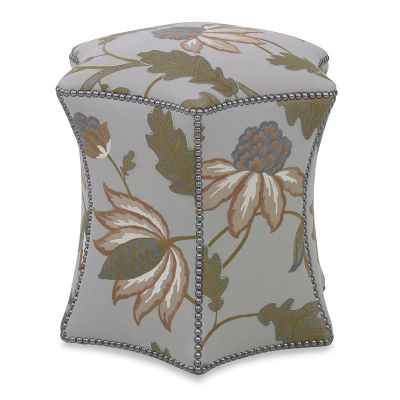 Tuffet Novelty Ottoman, Margaret Lipstick Polyester Blend, Antique Brass Small
