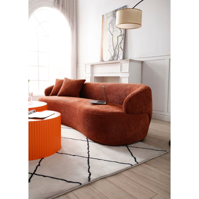 Bureau 3 places, lit bouclé orange moderne Mid-Century pour le salon, les meubles de chambre à coucher,