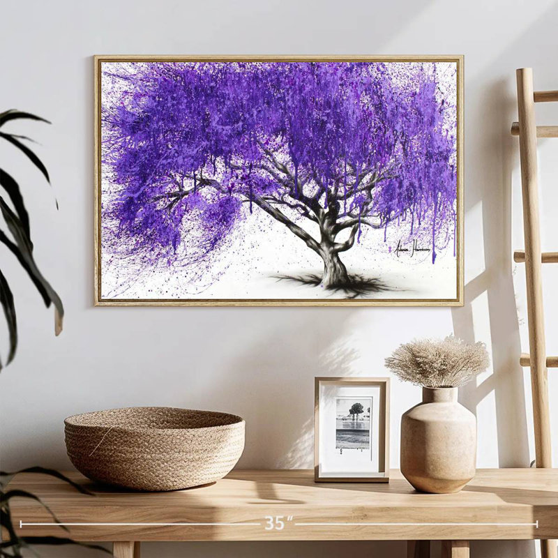 Rendez-vous au Jacaranda, Cadre flottant en bois naturel, 25 po x 17 po