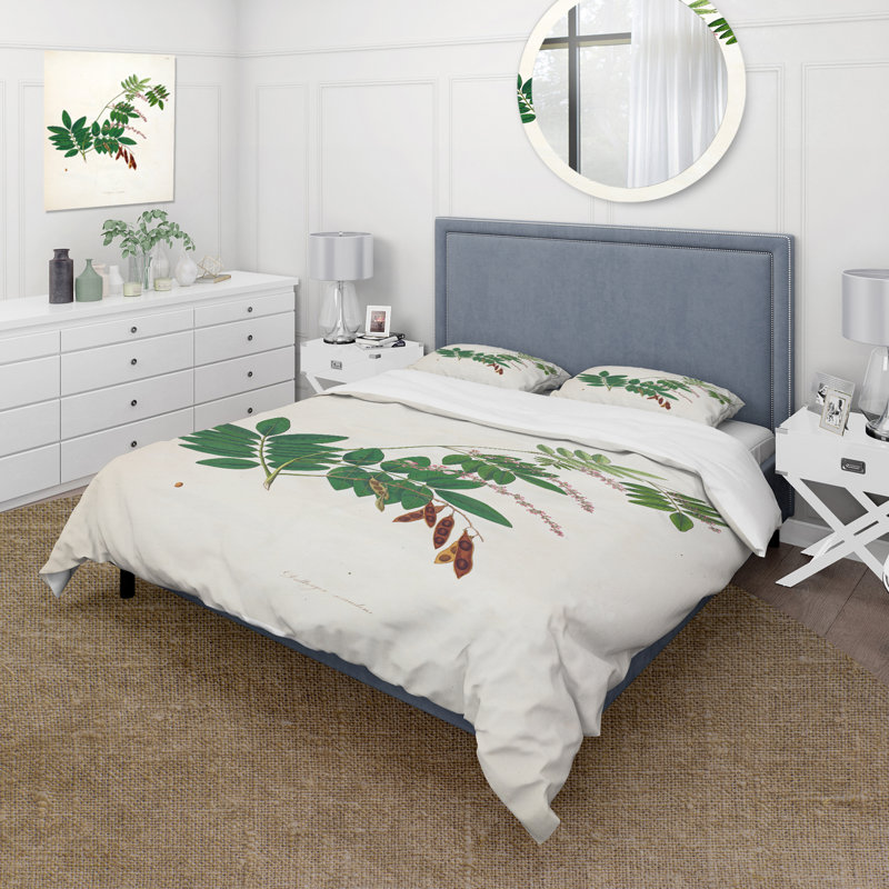Ensemble de housse de couette Farmhouse Vintage Botanicals, Housse de couette pour grand lit et 2 taies décor