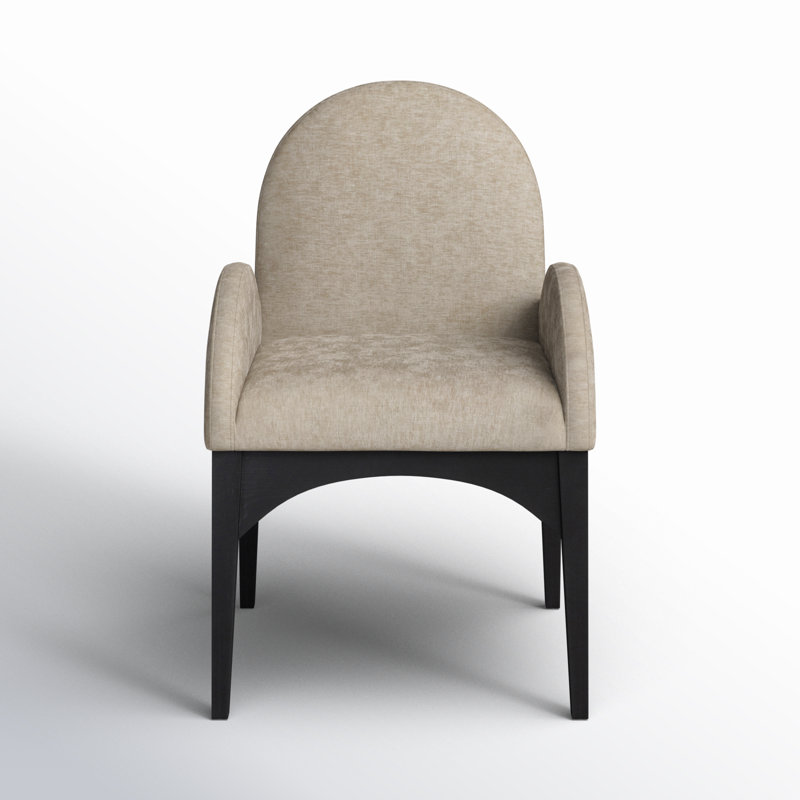 Waldorf 19.75'' H Upholstered Armchair, Beige, Black