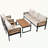 4-Piece Outdoor Furniture Sofa Set with Armrests and Removable Cushion-553923545
