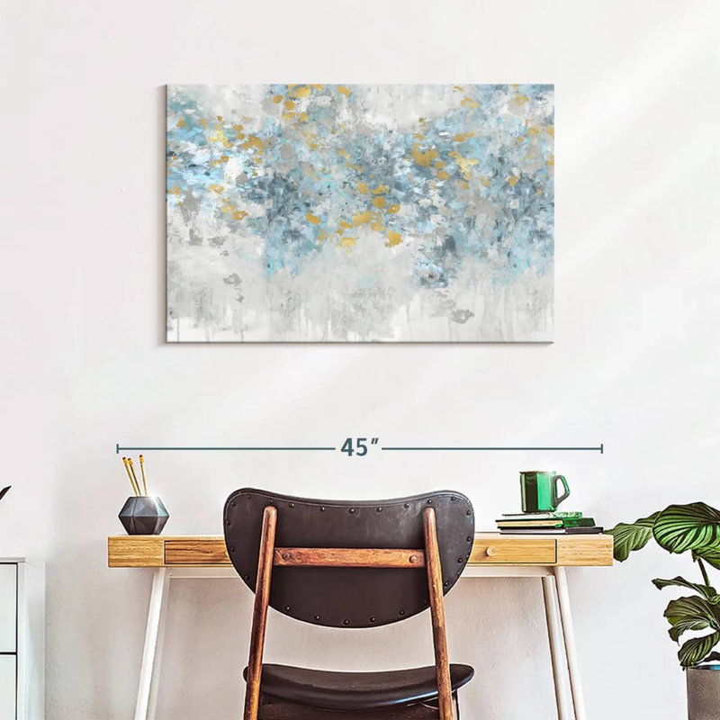 Avery Charmed Aqua, 24" H x 36" W