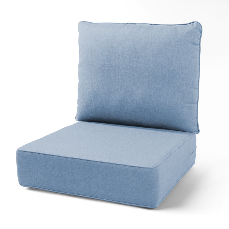 6" Thick Outdoor Cushions 22X24x6, Deep Seat Patio Cushions With Removable Cover, Waterproof & Fade Resistant Replacement For Wicker Chair, Loveseat, Sofa