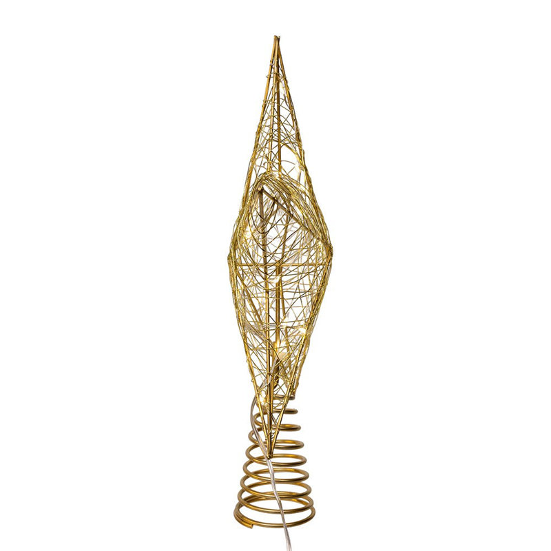 Kurt Adler 11.8-Inch Battery Operated 5-Point Metal Star Tree Topper