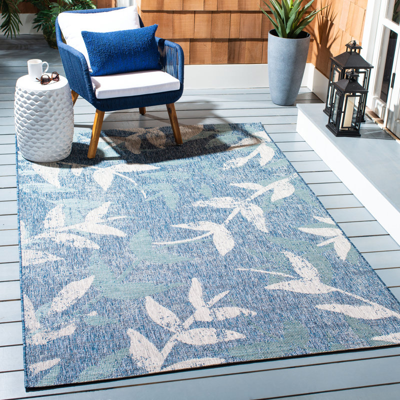 Guitain Performance Floral Indoor/Outdoor Area Rug, Rectangle 5'3" x 7'7"