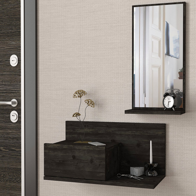60cm Console Table, Dark Grey