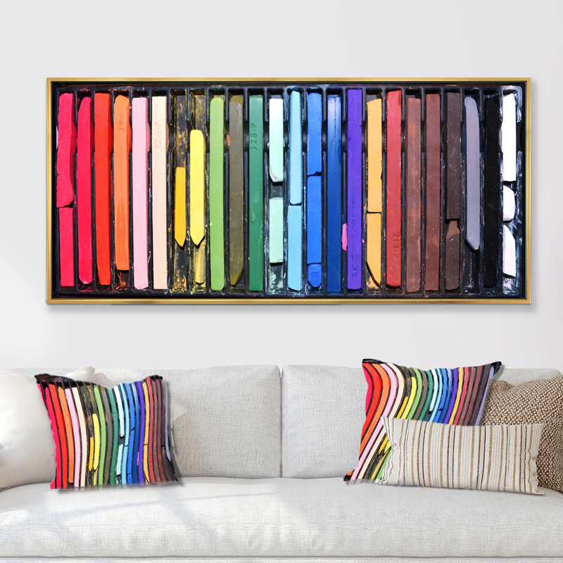 Color Paradigm of Art Sticks - Peinture sur toile, Cadre doré, H 24 po x l 36 po x P 1 po