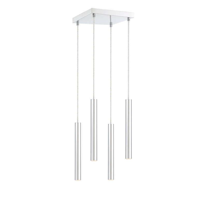 Bowning 4 - Light LED Cluster Pendant, Chrome