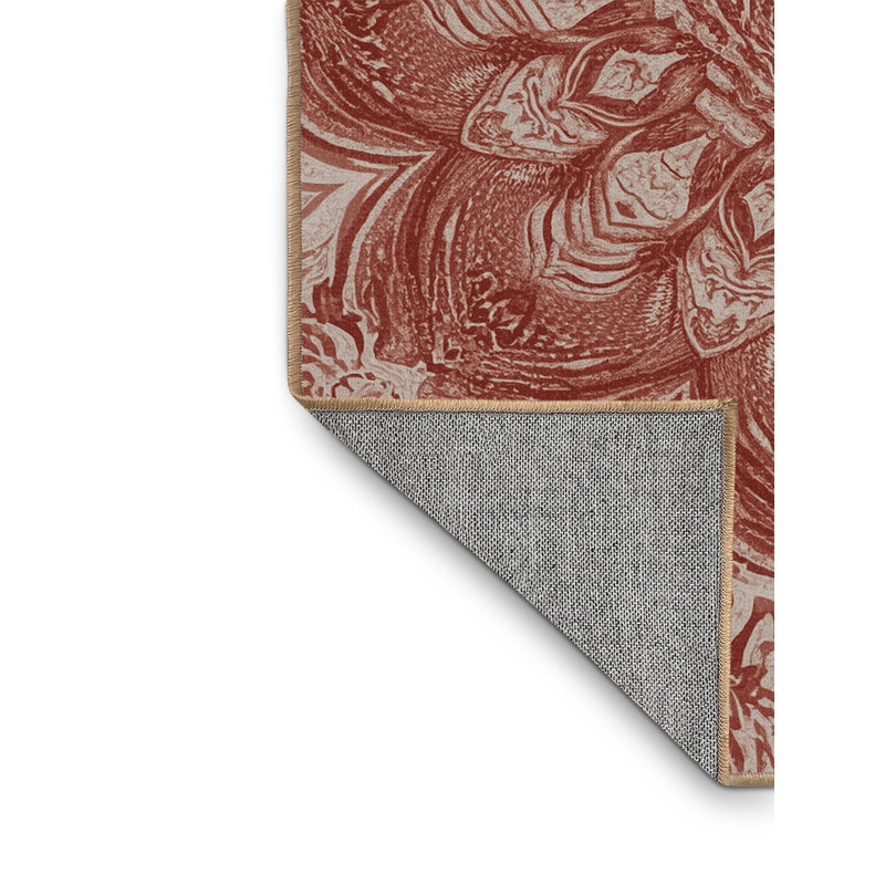 Machine Washable Karlov Valentines Modern & Contemporary Abstract Rug in Brown – LightBrown Binding, 2 x 4