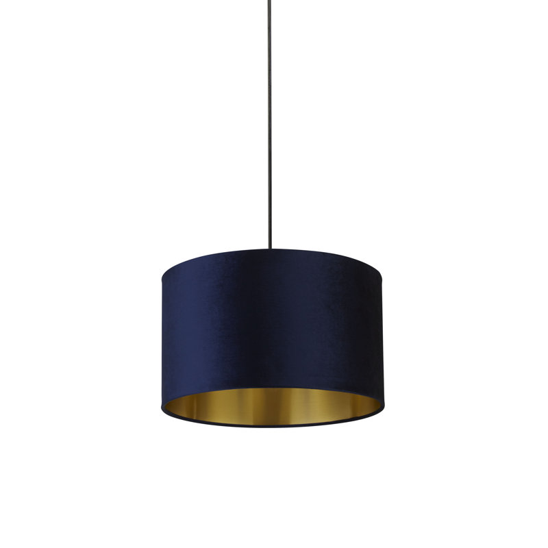Velvet Drum Accent, 24cm H x 40cm W x 40cm D, Navy