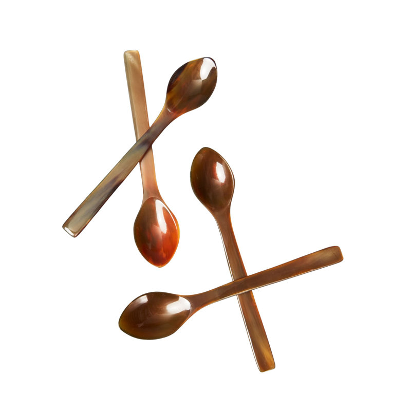 Grandes cuillères en corne, ensemble de 4