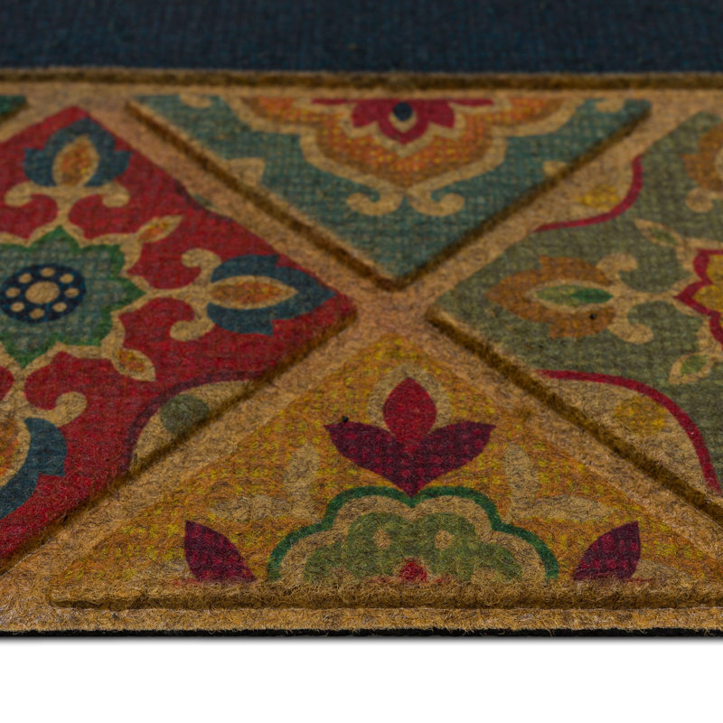 Tile Garden Welcome Mutlicolor Novelty Weather Resistant Non-Slip Outdoor Door Mat