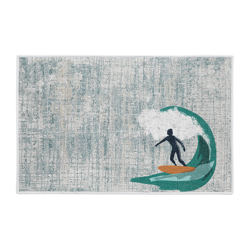 Tapis en coton gris / vert