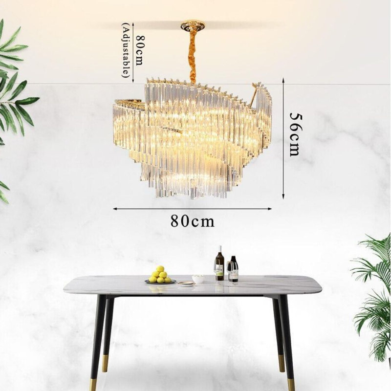 Lilia 10 - Light Crystal Chandelier, 40cm x 80cm x 80cm