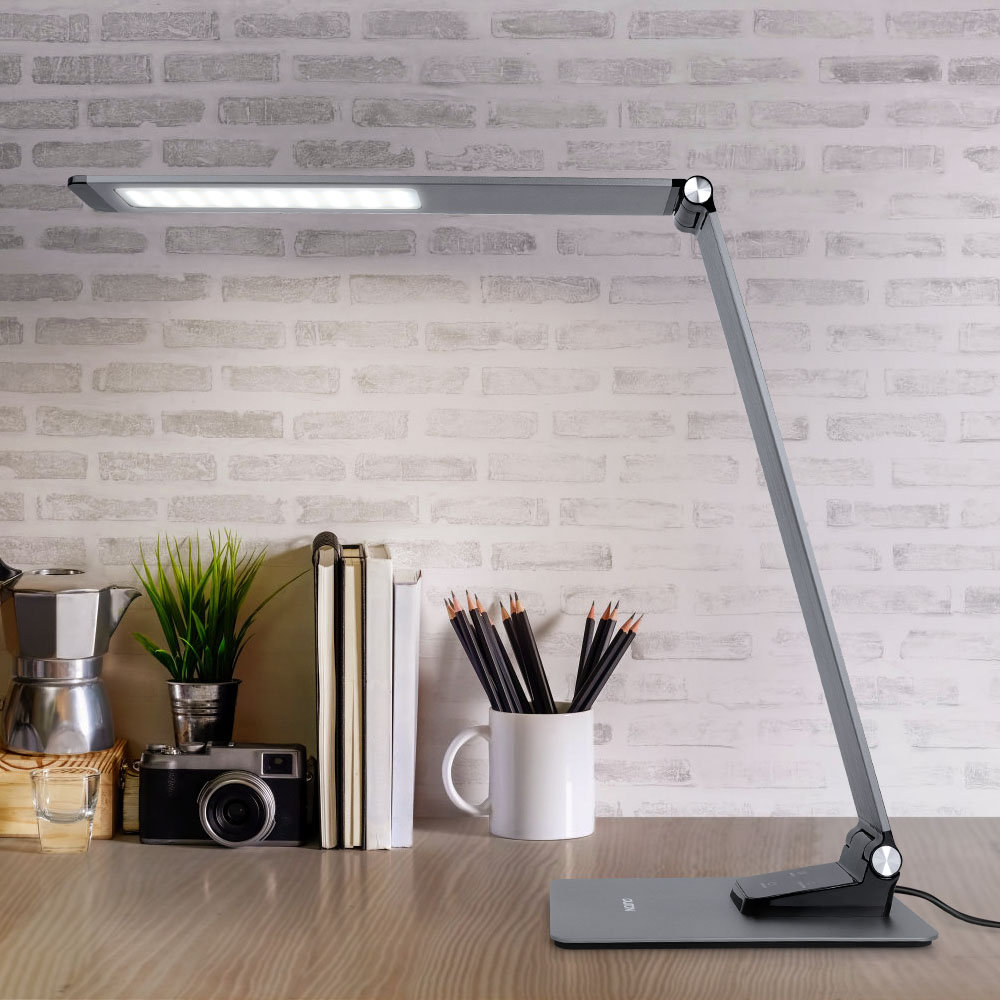 Remote Control Long Arm Aluminum Desk Lamp With Metal Clamp