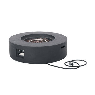 50000 Fire Pit, Lightweight Concrete, Dark Gray, Outdoor Charm Modern Concrete Burner, , Gray
