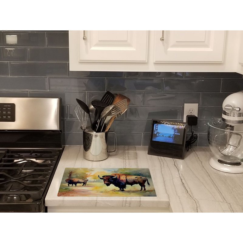 Wood Bison Glass Cutting Board Large