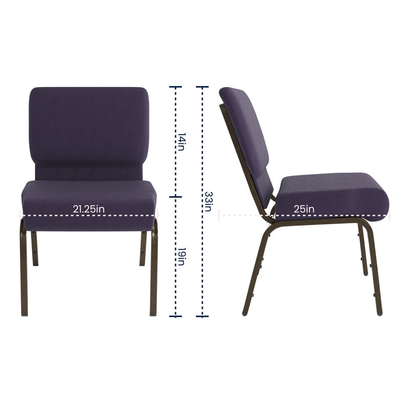 Chaise Stacking Church Stacking, Filon doré, Mauve royal