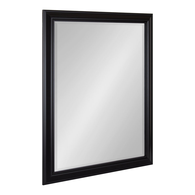 Traditional Beveled Bathroom Mirror, 36" x 26", Black