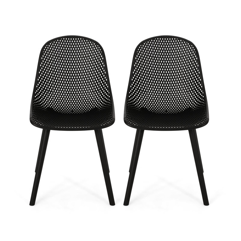 Option de sièges d'extérieur - Chaise Posey noire avec support stable et finition de style