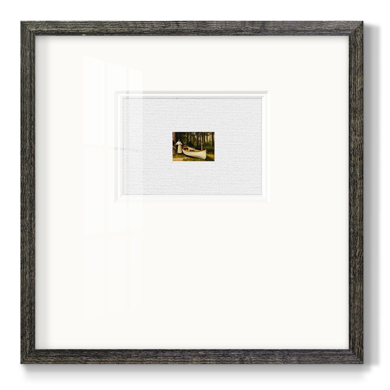 «Canoe In The Woods Iompemium», reproduction encadrée, H 17 po x l 17 po x P 1 po, Papier avec cadre noir