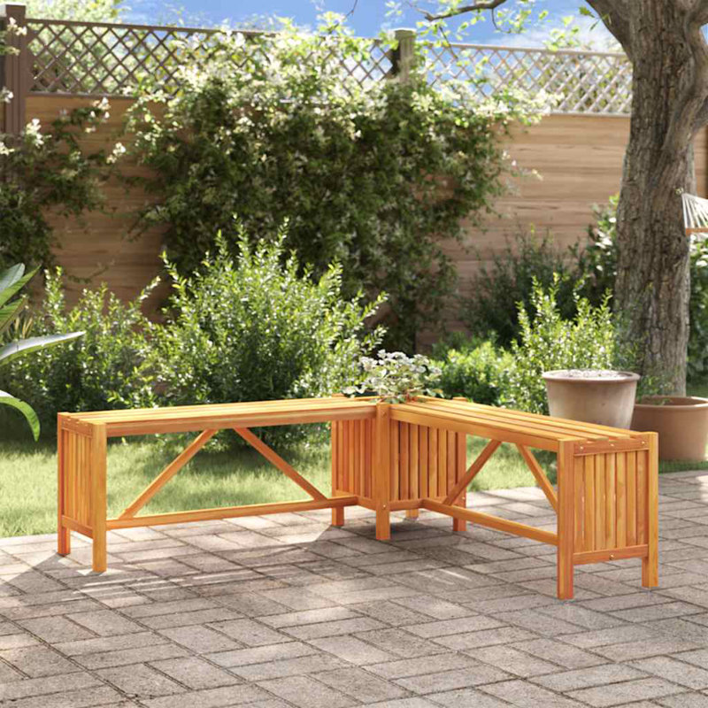 Banc de jardin extérieur en bois d'acacia massif brun 46,1 x 46,1 x 15,7 po