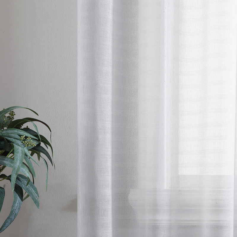 Solid Sheer Rod Pocket Curtain Panels, 38" W x 96" L