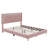 Mikhale Modern Velvet Platform Bed with Tufted Headboard and LED Lights-624327573-623864343