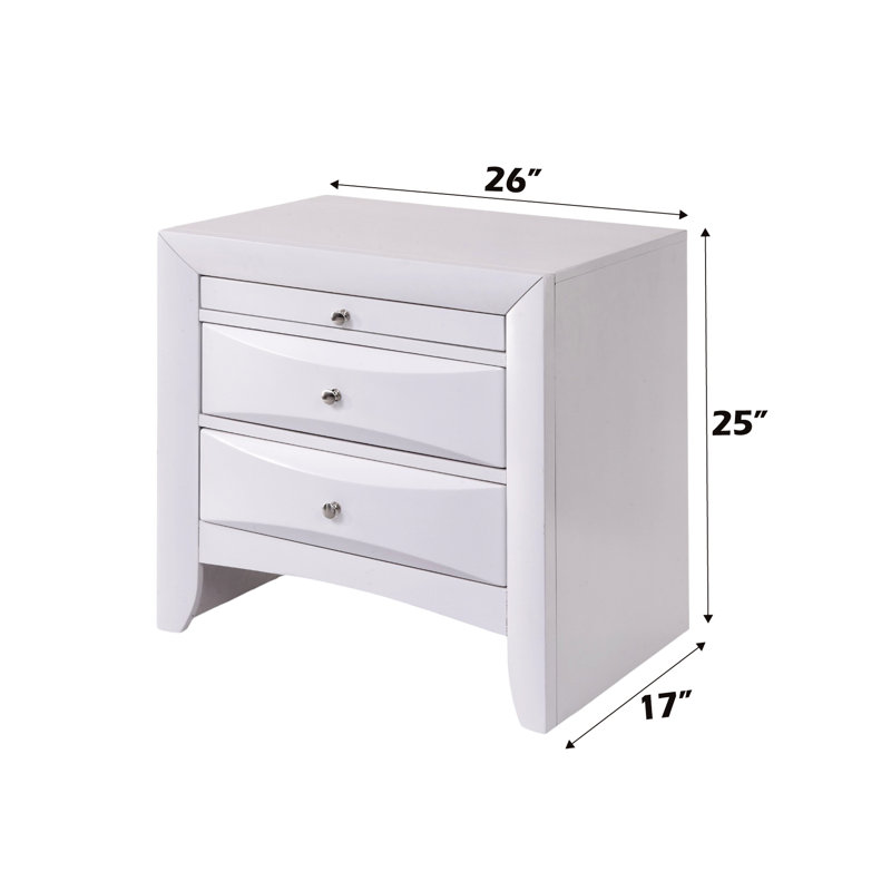 Table de chevet blanche avec rangement spacieux et design pratique, Blanc