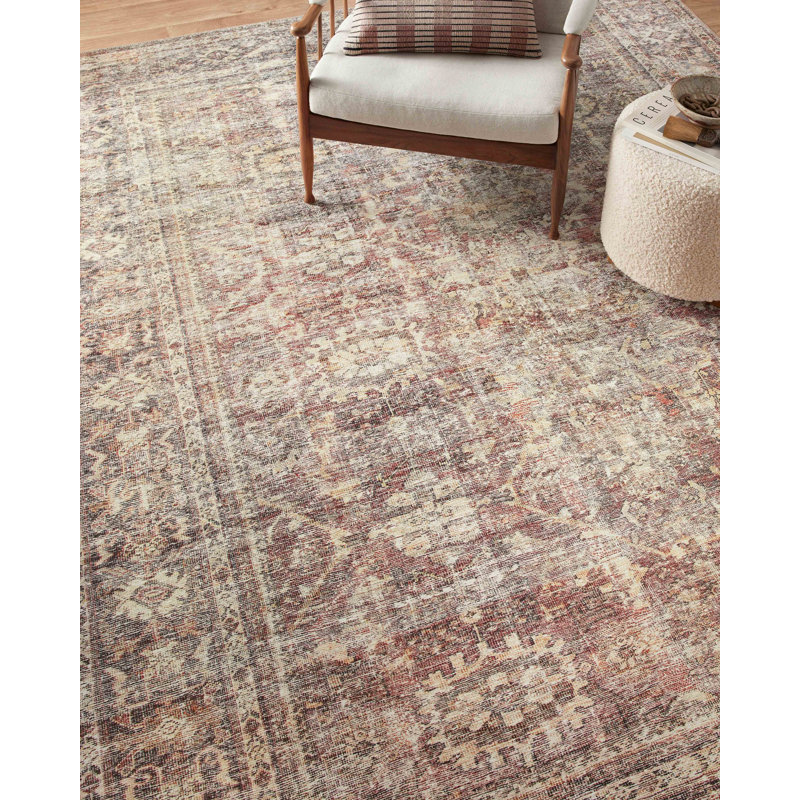 Loloi Amber Lewis Inspired Ivory Synthetic 7'-6" x 9'-6" Vintage Area Rug
