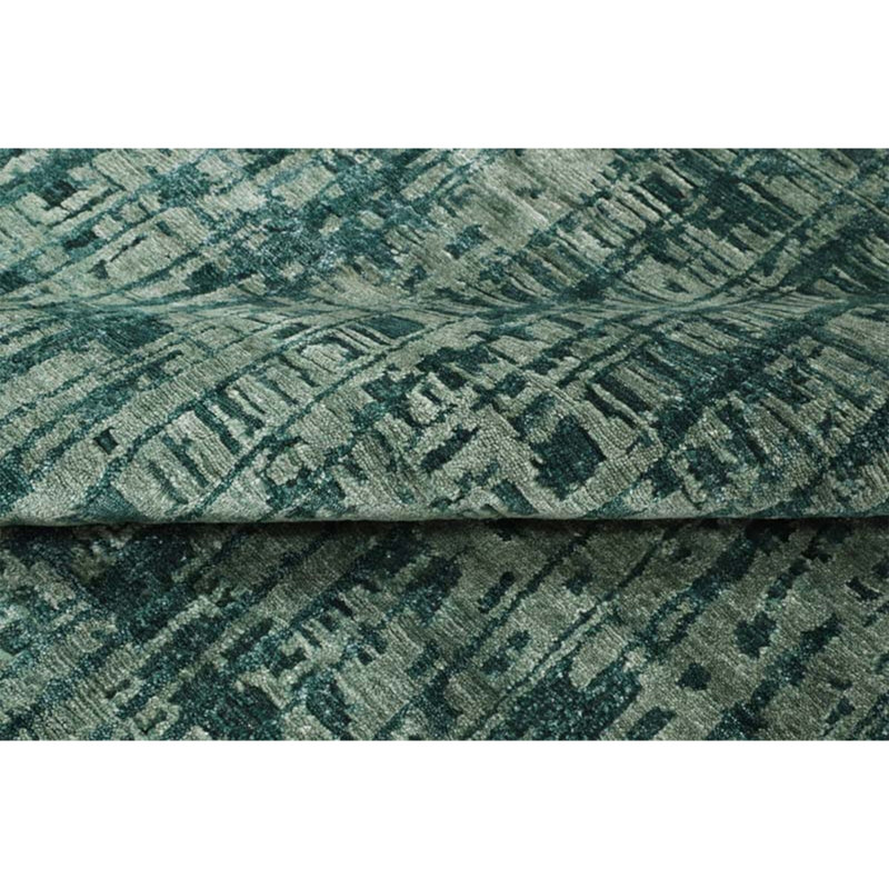 Abstract Area Rug in Green, Rectangle 2' x 3', Wool